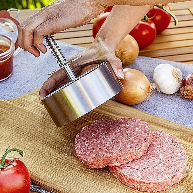 Adjustable Burger Press Non Stick Patty Maker Mold Stainless Steel Meat Press for Hamburger Beef