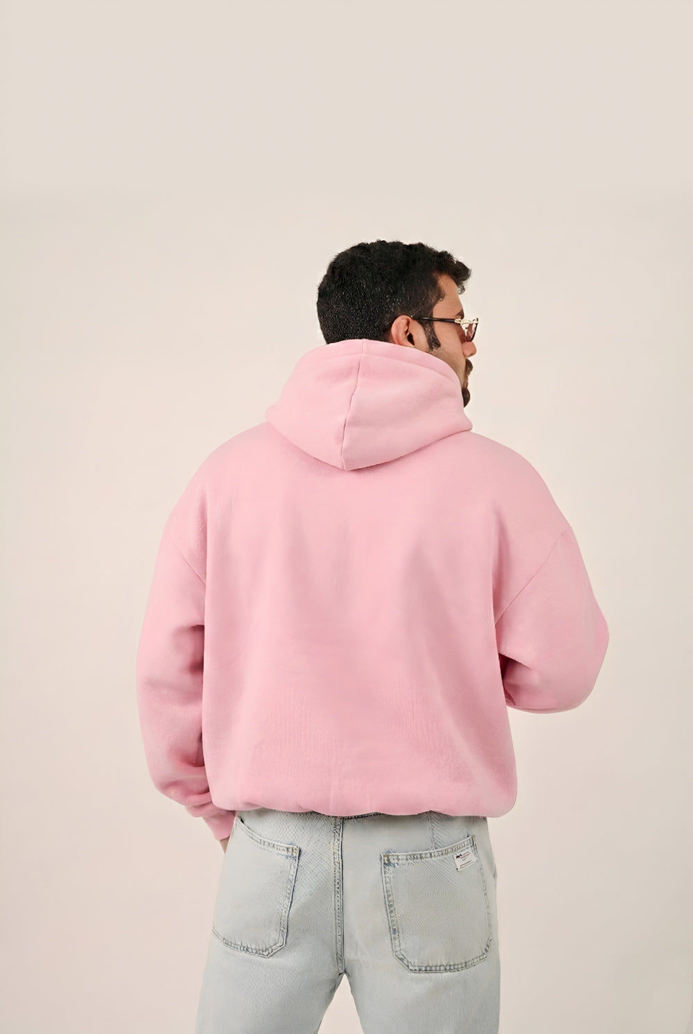 سترة مولو كلاسيكية بقلنسوة كبيرة الحجم - وردي