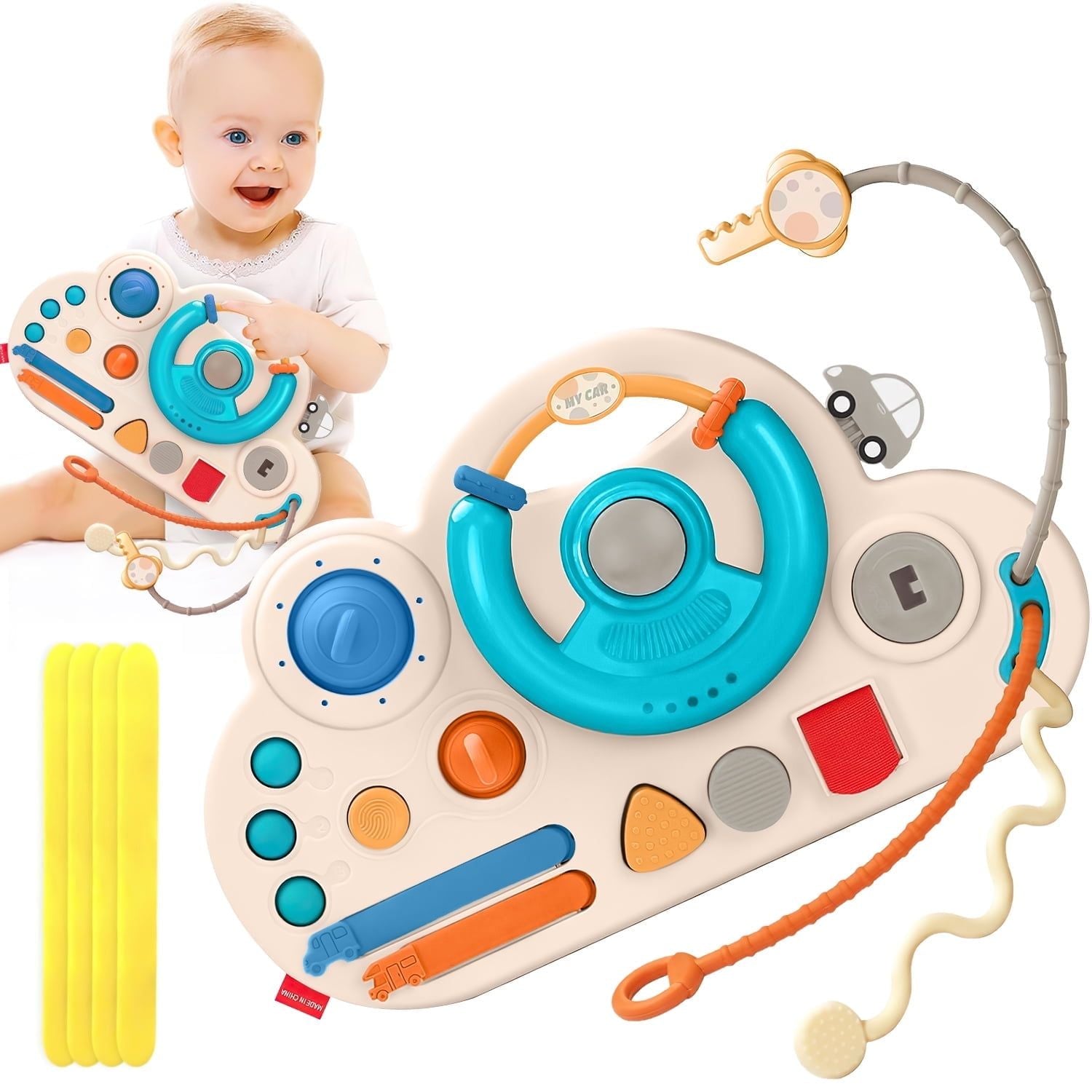 Baby Car Busy Board Steering Wheel Toys Toddlers Montessori Toy Christmas Gifts for Boys Girls
