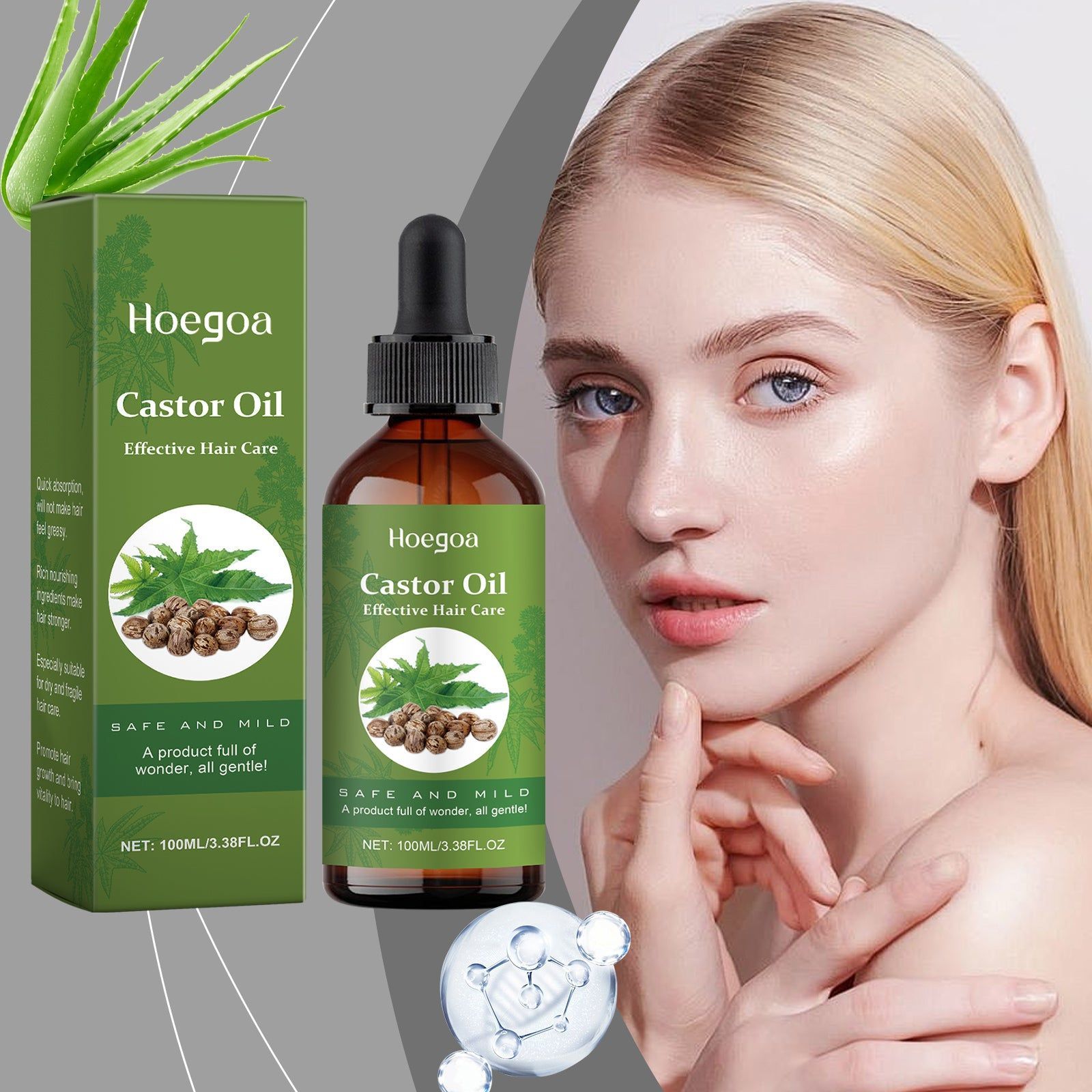 Castor Oil Hair Conditioner, Nourishes, Moisturizes, Promotes Hair Growth, Soft, Glossy, Daily Hair Care ,100ml