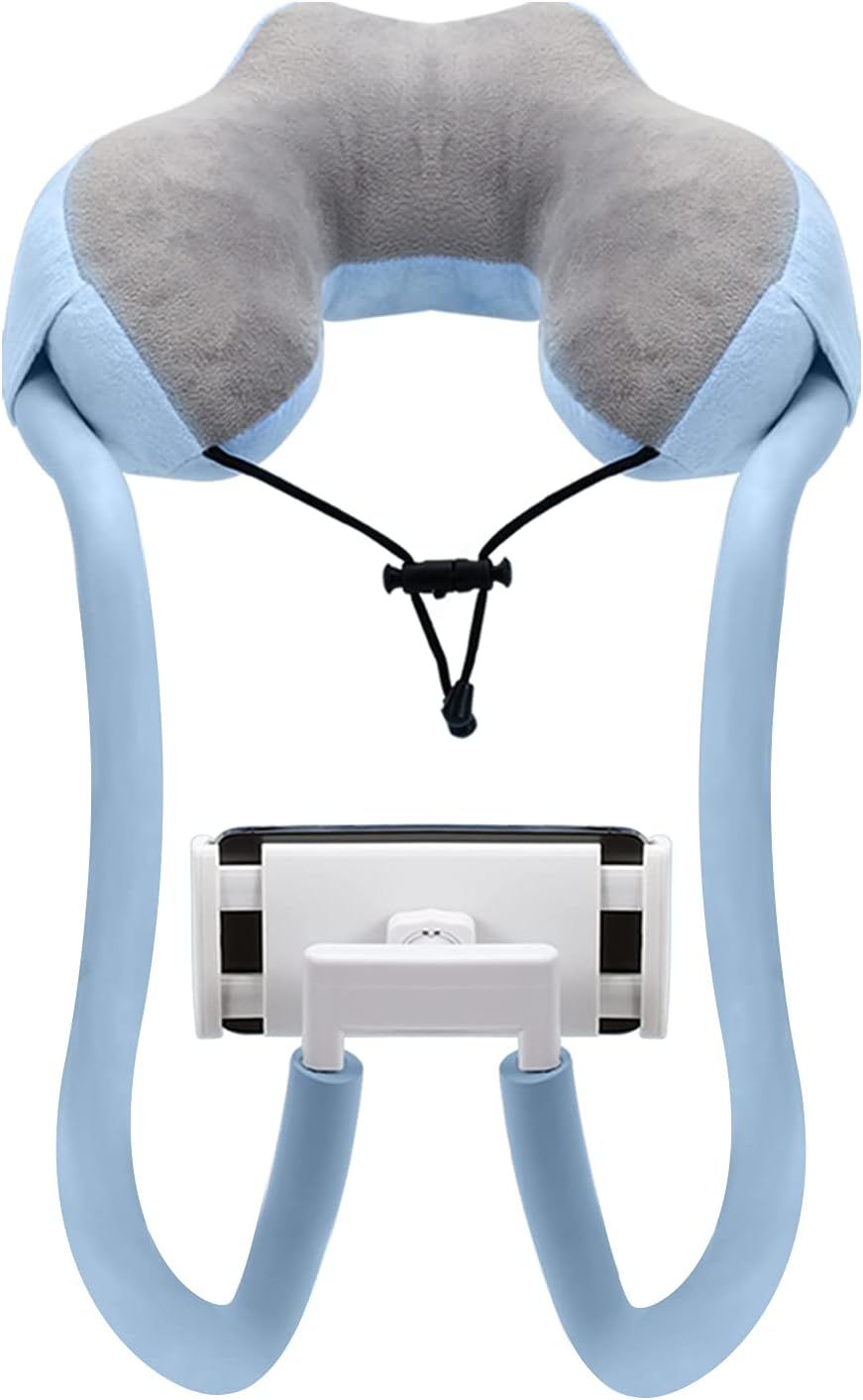 Neck Pillow Phone Holder Rotate Tablet Stand For Airplane Car Home