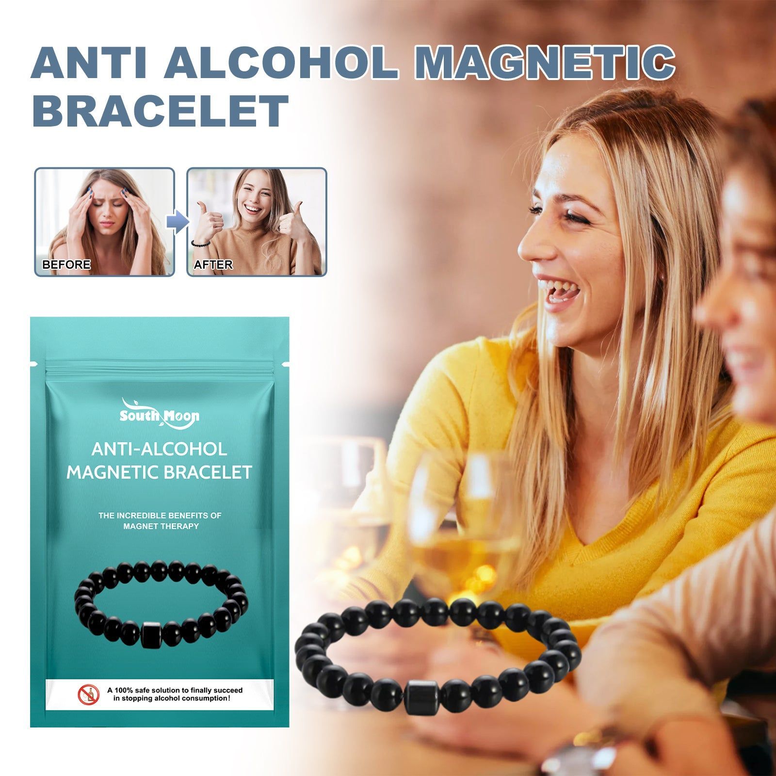 Magnetic Bracelet for Hangover Treatment, Relieve Dizziness, Nausea, and Fatigue ,1pcs
