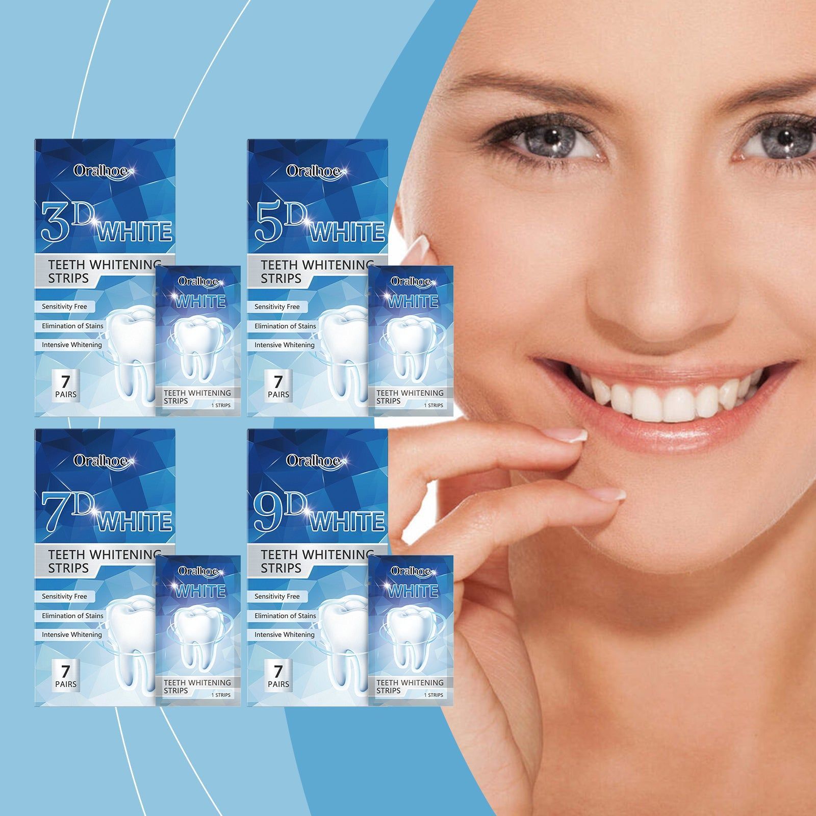 Brightening Tooth Strips, Dental Care, Fresh Breath, Quick Whitening, Gentle Stain Removal ,7pairs