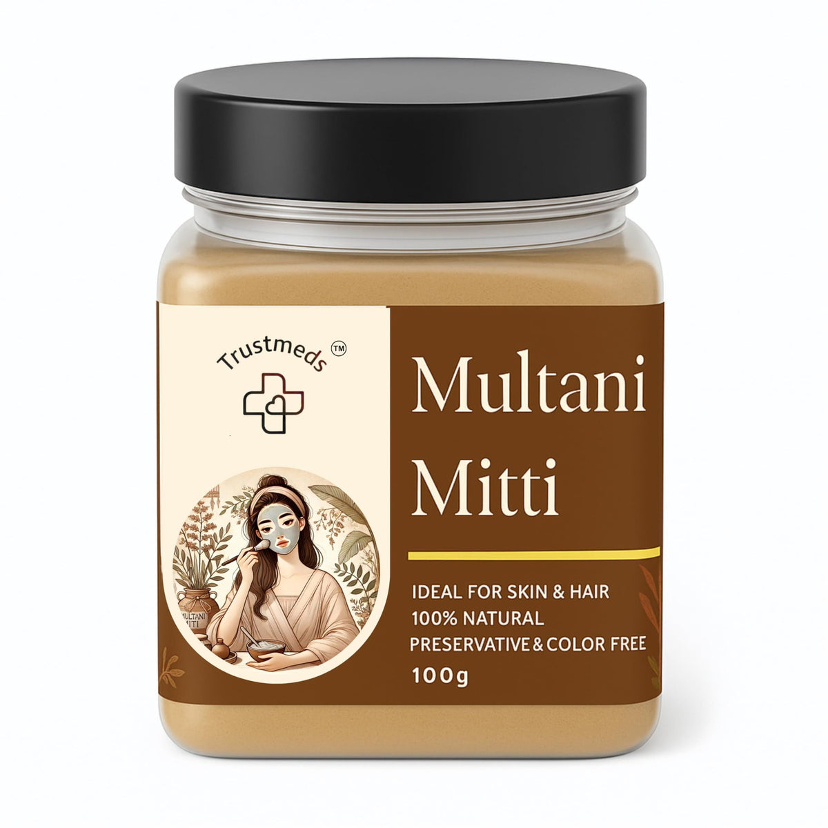 Trustmeds Multani Mitti Powder for Face & Hair