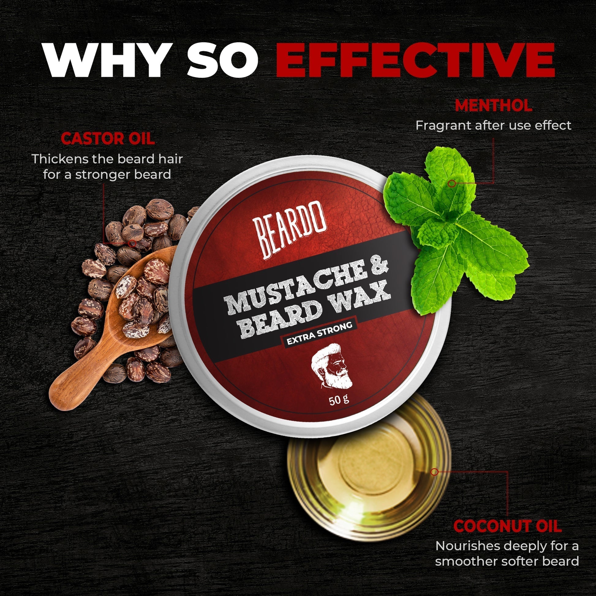 Beardo Beard n Mustache Ex Strong Wax 50g