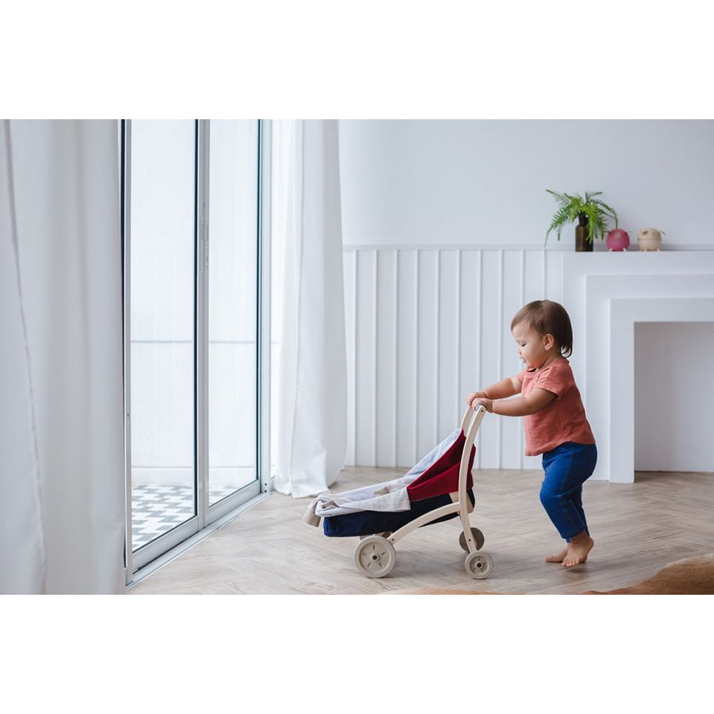 PlanToys Doll Stroller — Wooden Push Toy