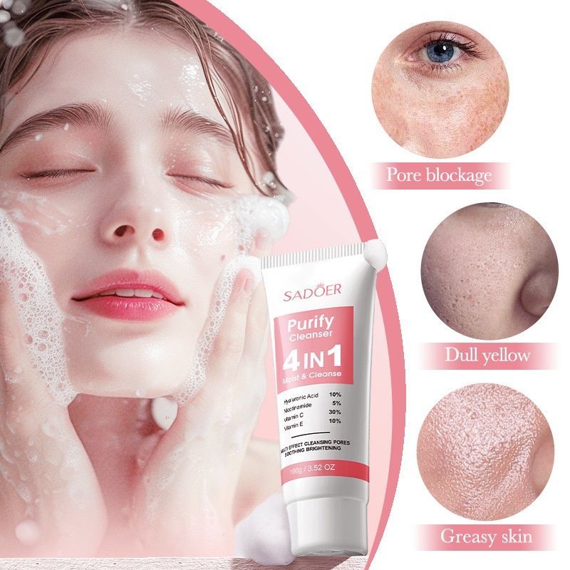 4-in-1 Multi-Effect Facial Cleanser Deep Pore Cleansing Face Wash - SD40701
