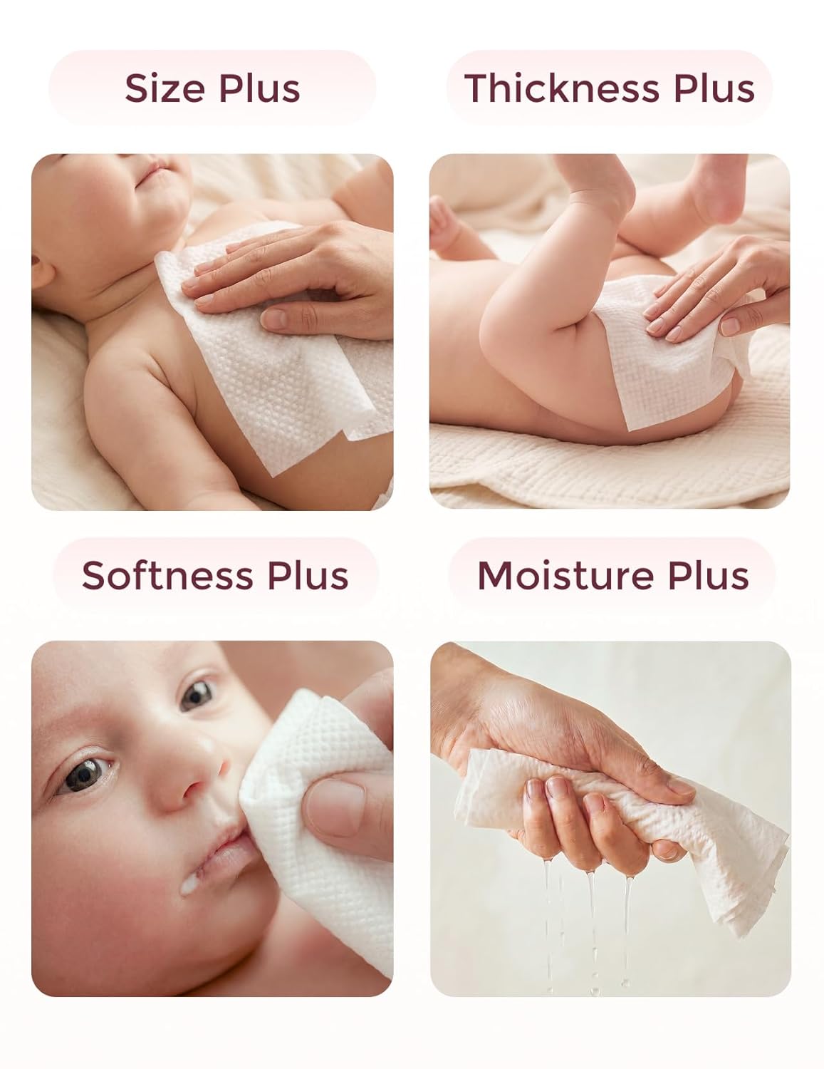 Momcozy Water Wipes - Extra Large Size Design