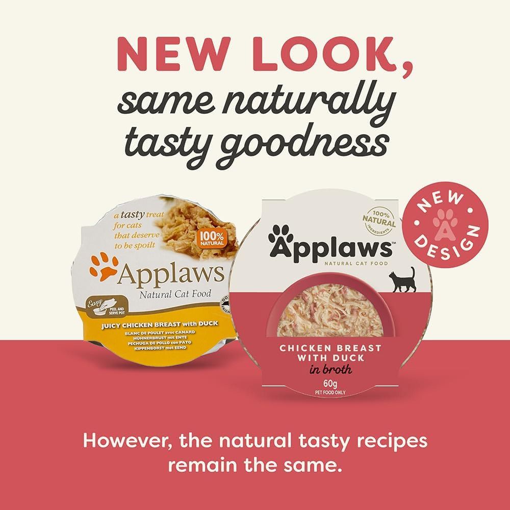 Applaws Chicken Breast with Duck in Broth Wet Cat Food -60g Pot