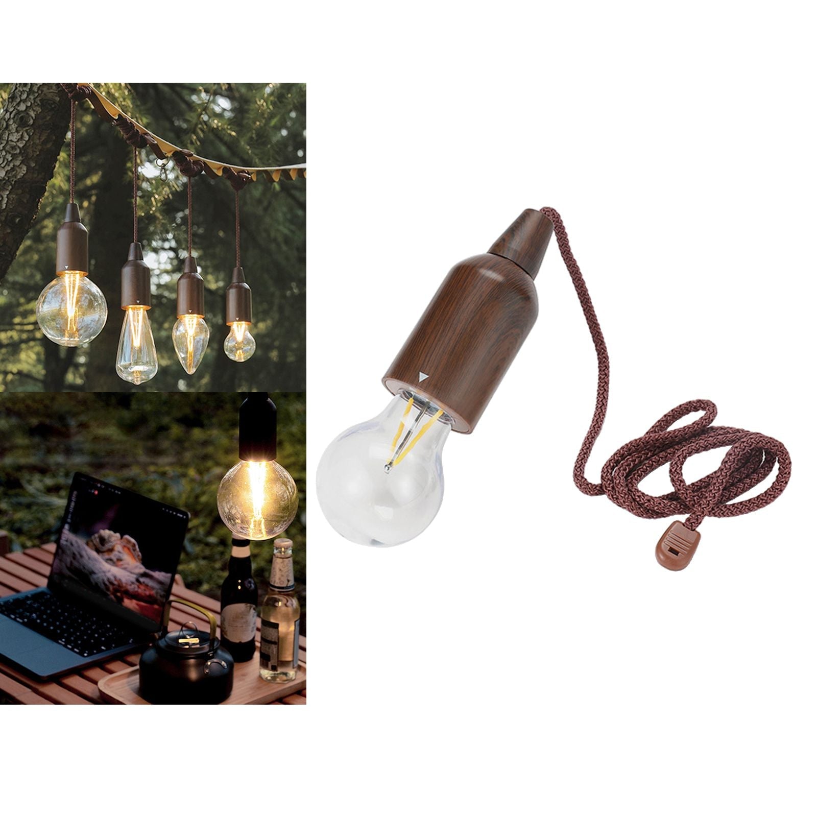 Pull Camping Lamp Waterproof Hanging Atmosphere Light For Patio Garden Tent