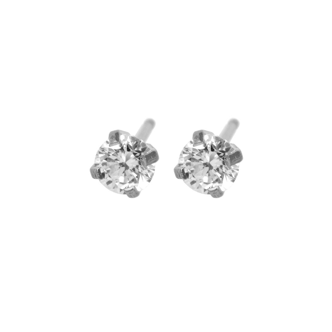 CAFLON ENGLAND Fashion Sense White Stainless, White Cubic Zirconia Earring