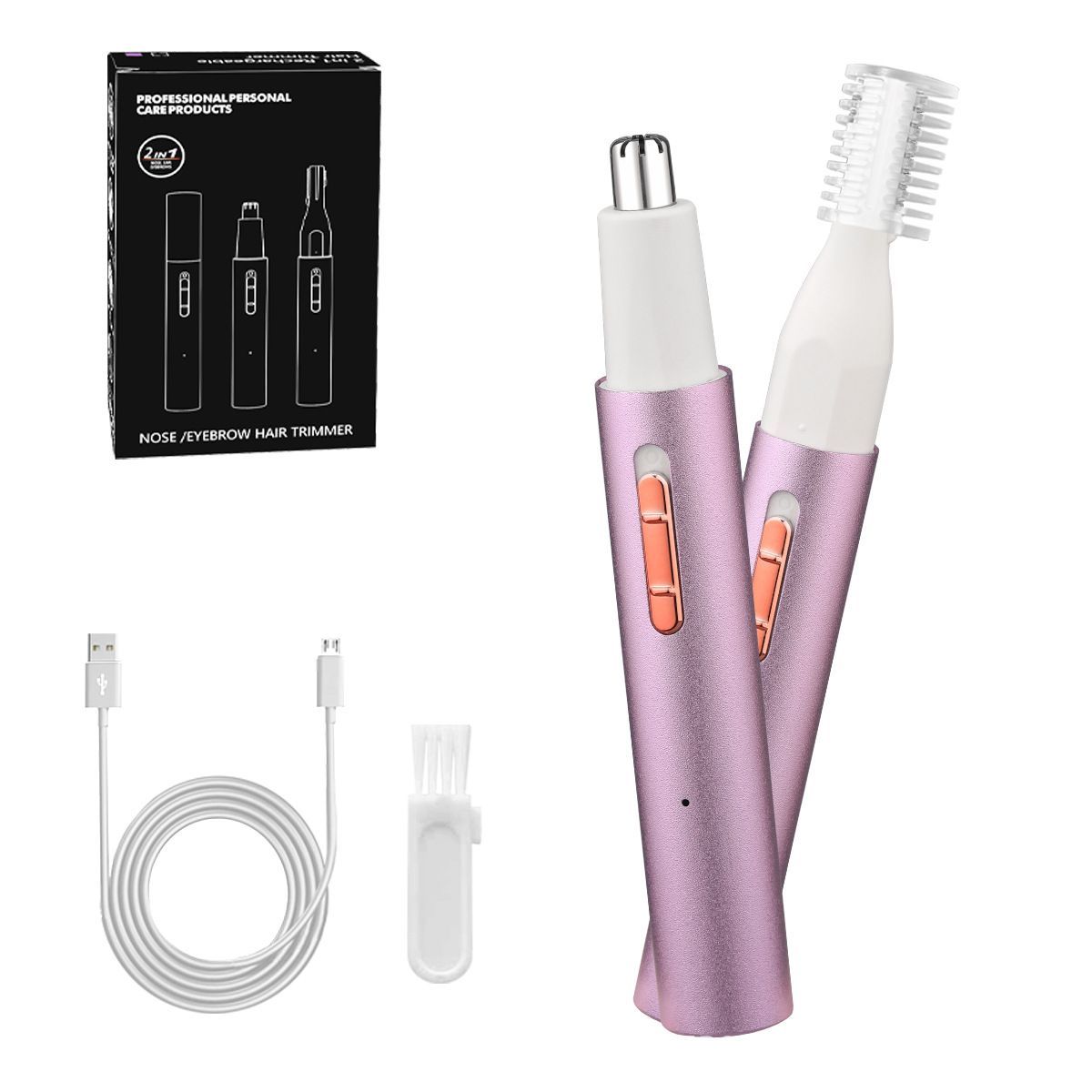 2-in-1 Nose Hair Trimmer with Digital Display