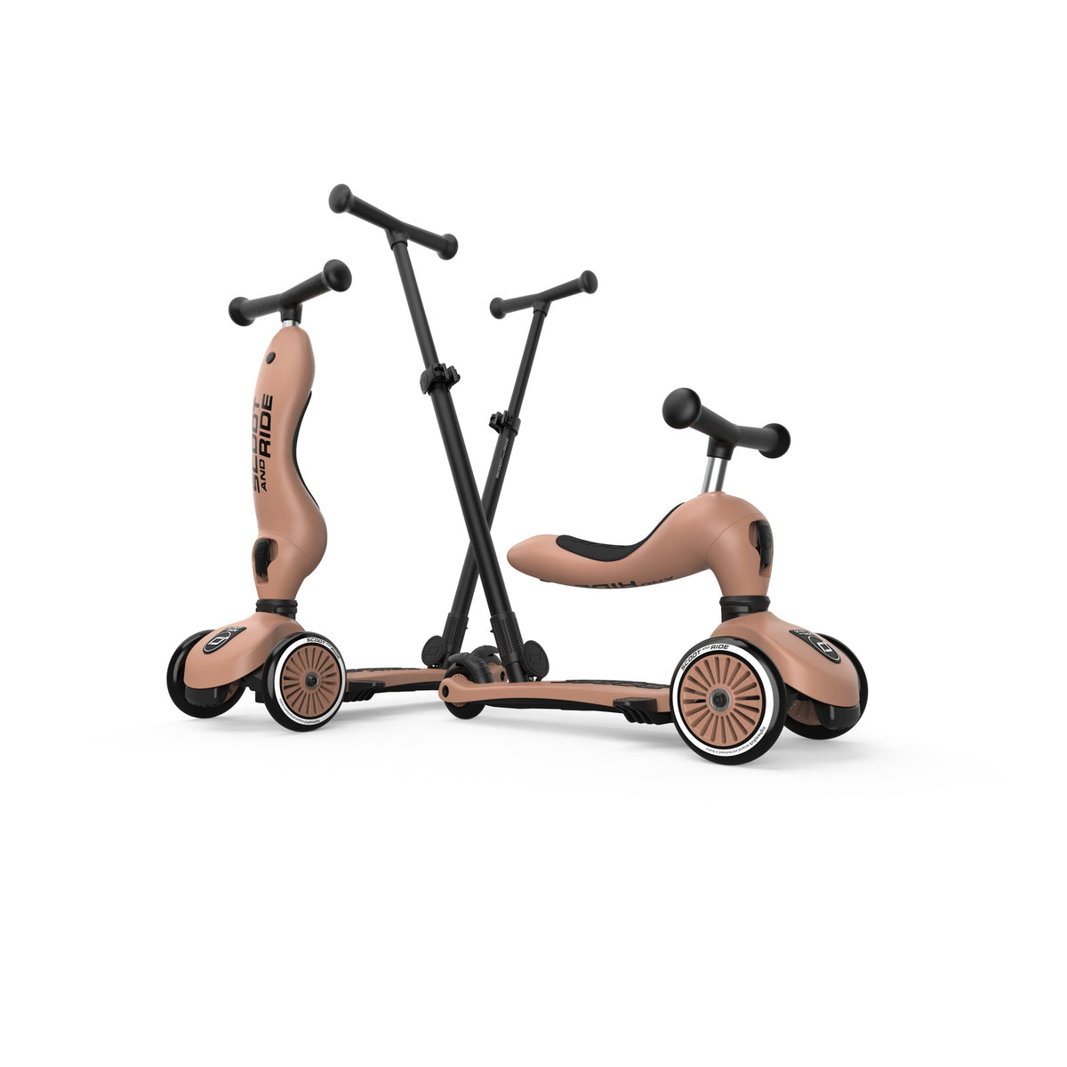 Scoot and Ride Highway Kick 1 - Mocha (2-in-1 Ride-On & Scooter)