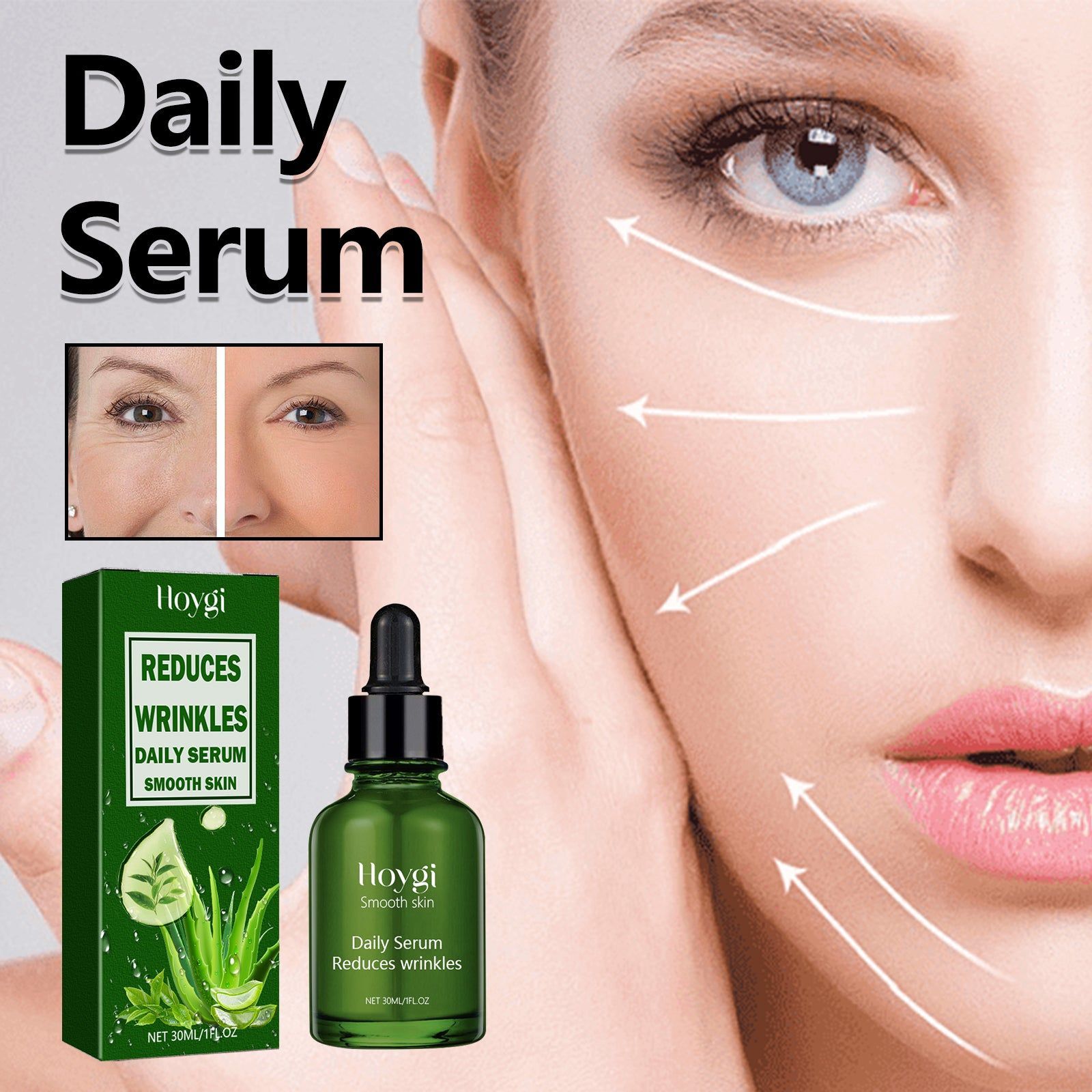 Daily Serum for Face, Fade Wrinkles, Anti-Aging, Hydrating, Firming, Skin Care ,30ml