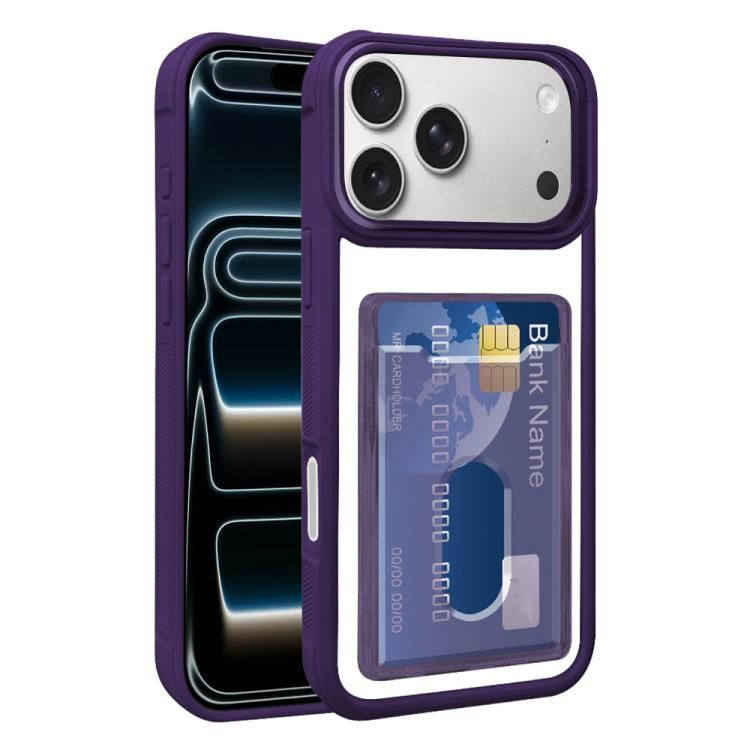 For iPhone 18 Pro Max / iPhone 17 Pro Max Electroplated Card Bag Acrylic Hybrid TPU Phone Case