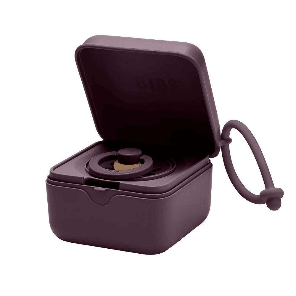 BIBS Pacifier Box Plum