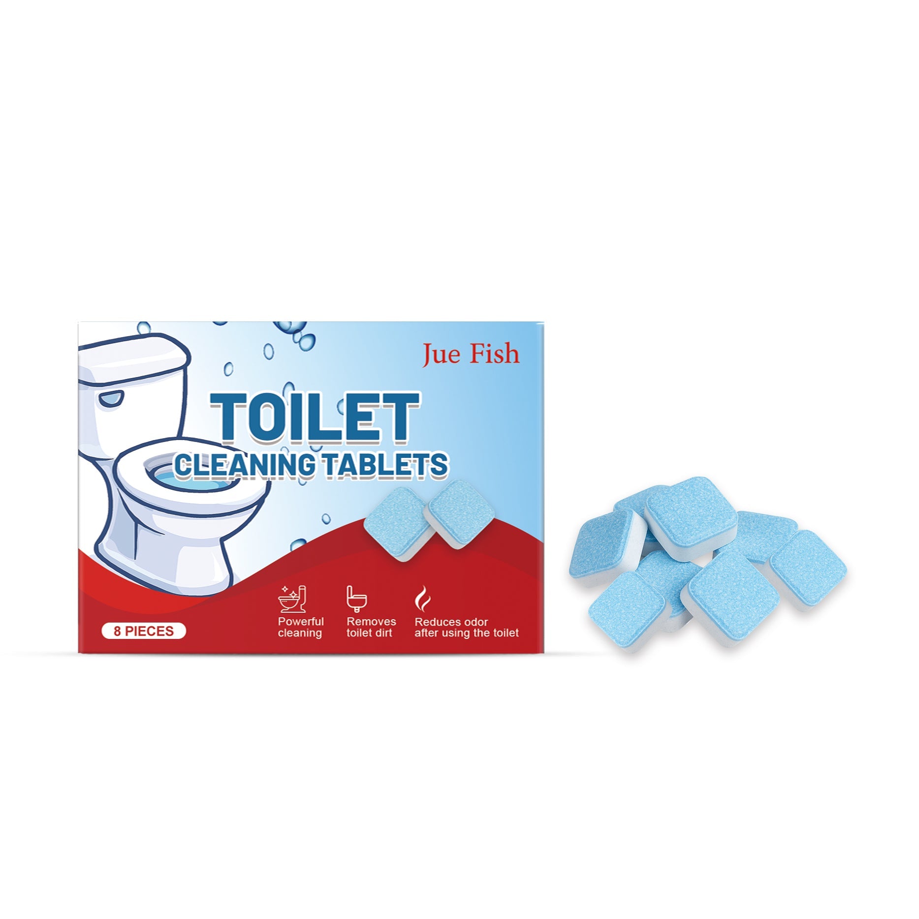 Automatic Bathroom Cleaning Tablets, Remove Dirt, Odor, Scale, Fresh Fragrance ,8pcs