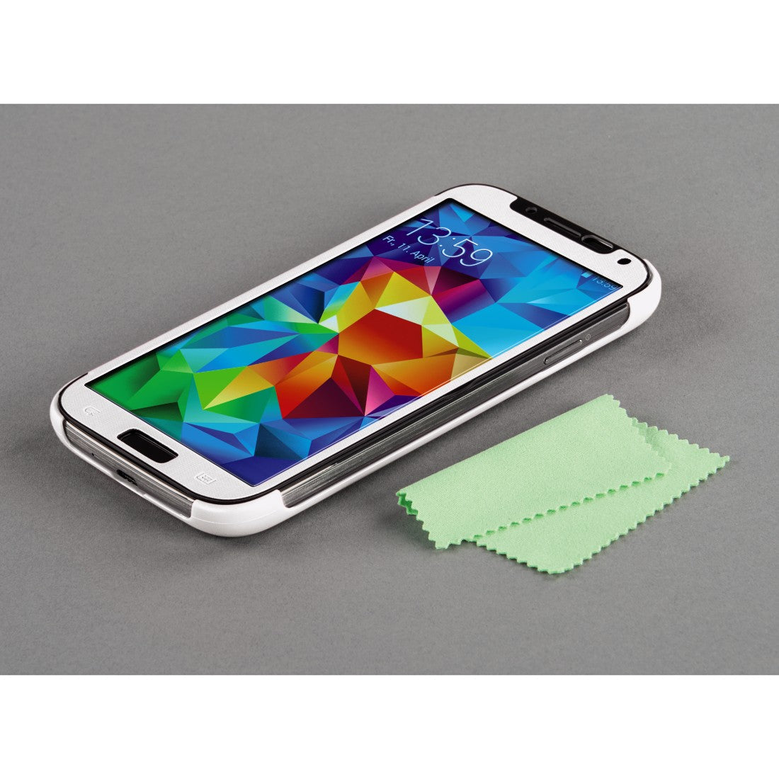 HAMA 134105 "Mirror" Booklet Case for Samsung Galaxy S5 (Neo), white/silver