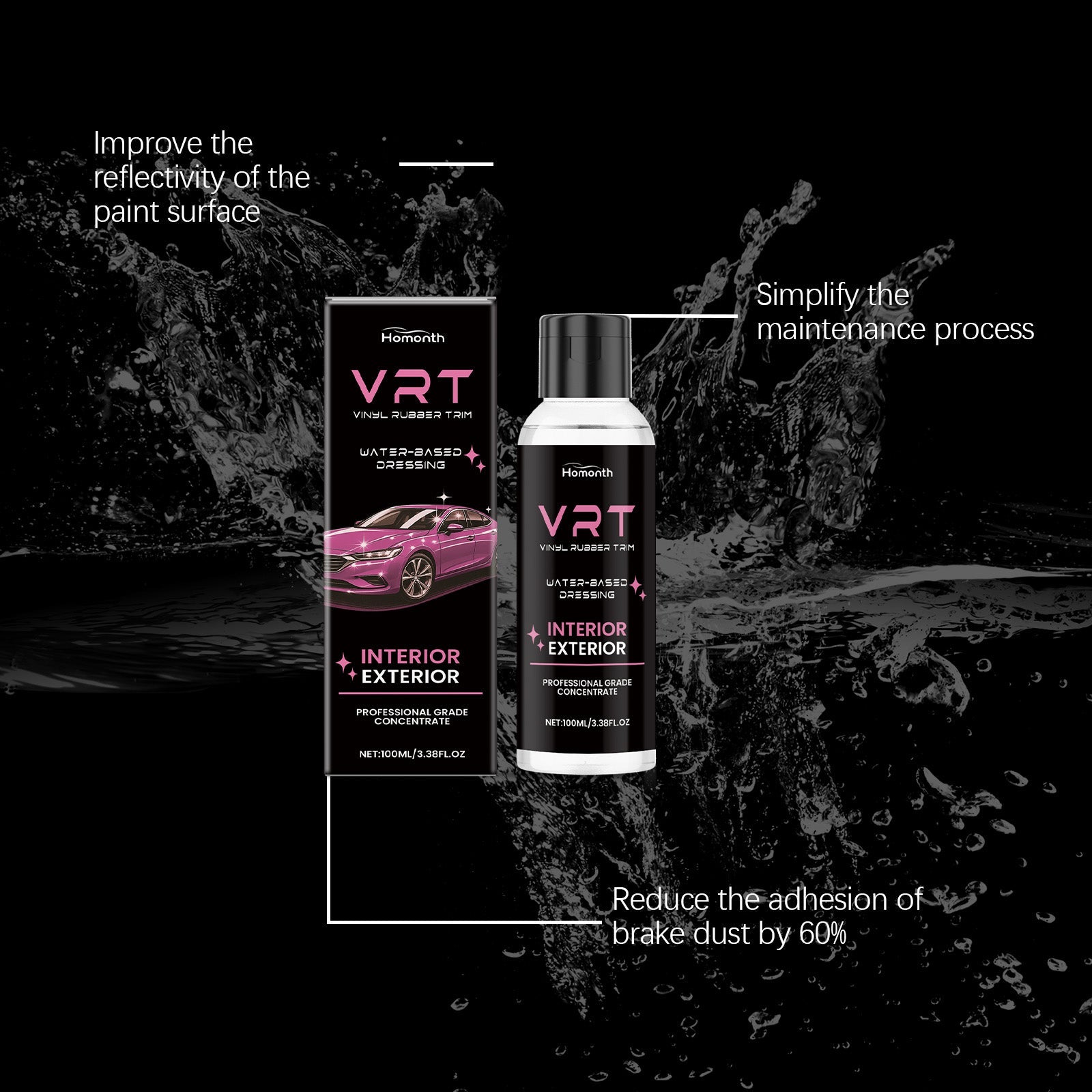 Car Coating Spray, Mirror Shine, Easy to Use, Auto Protective Gloss, Dirt-Resistant ,100ml