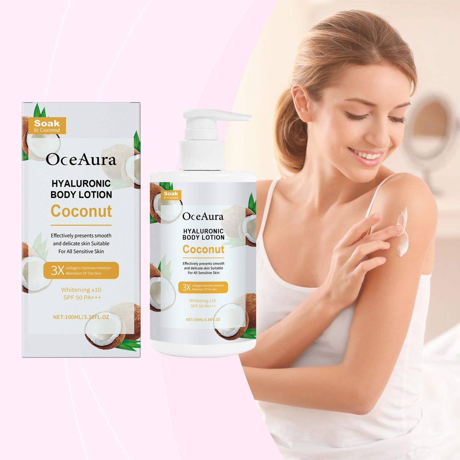 Coconut Moisturizer, Deep Hydration, Skin Tightening, Nourishing, Natural Glow ,100ml