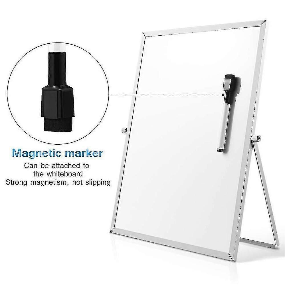 Magnetic Dry Erase Board With Stand For Desktop Double Sided White Board Planner Reminder For Schoo