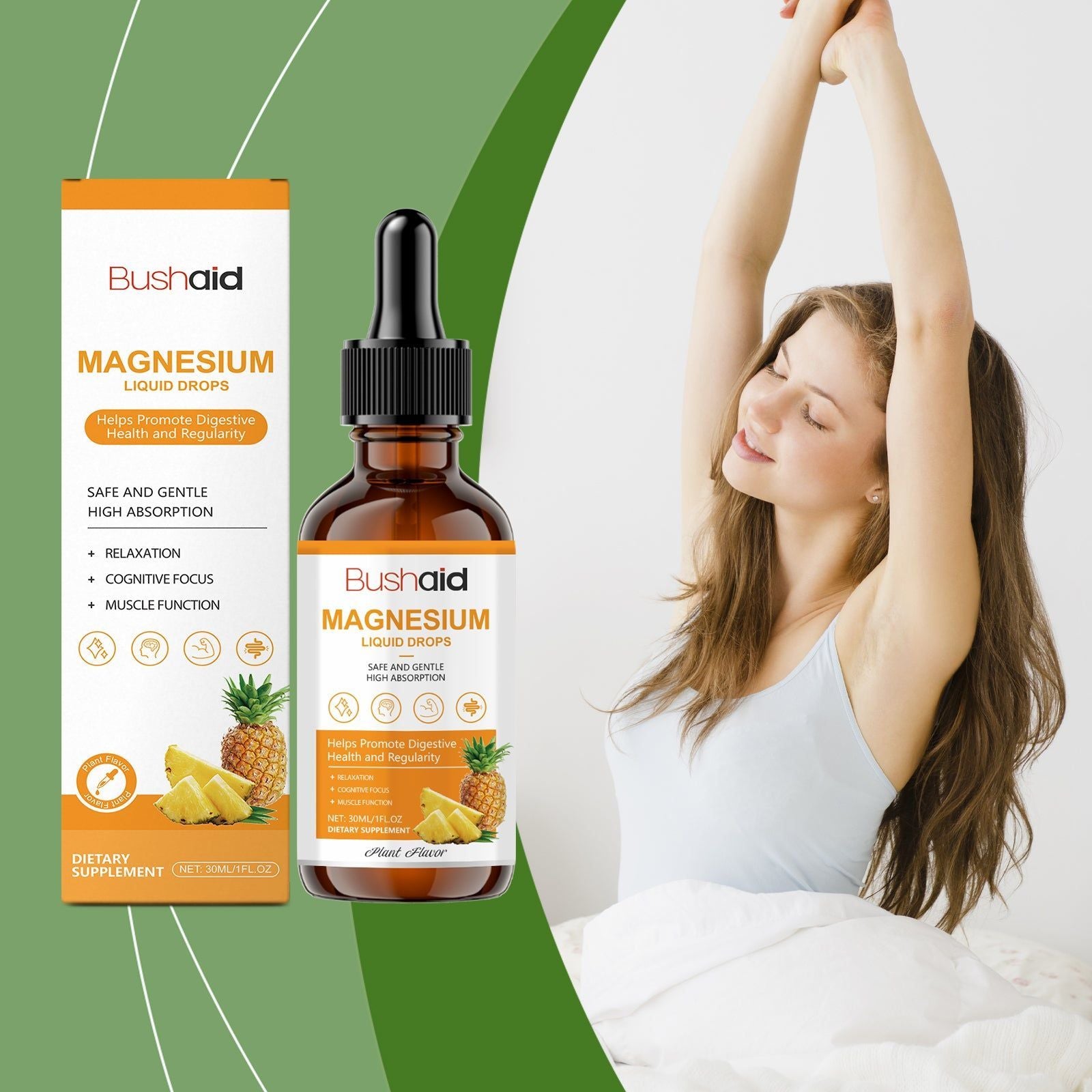Boost Your Body Care with Magnesium Pineapple Drops, Supports Digestive Health ,30ml