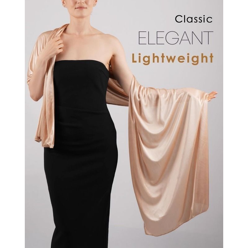 Green Satin Chiffon Shawl Wrap for Wedding Evening Dress