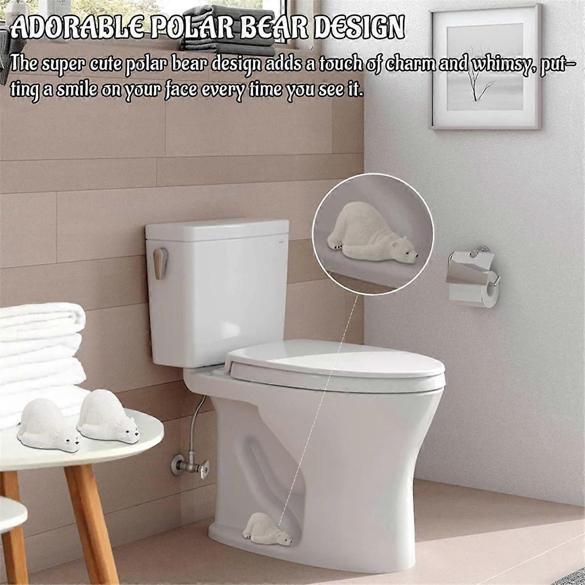 4PC Toilet Bolt Covers Resin Caps Cartoon Bear Toilet Bolt
