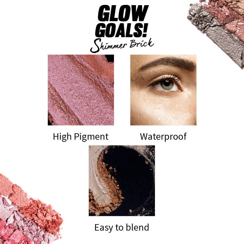 أهداف Nykaa Glow! لوحة هايلايتر Shimmer Brick  Good Old Gold