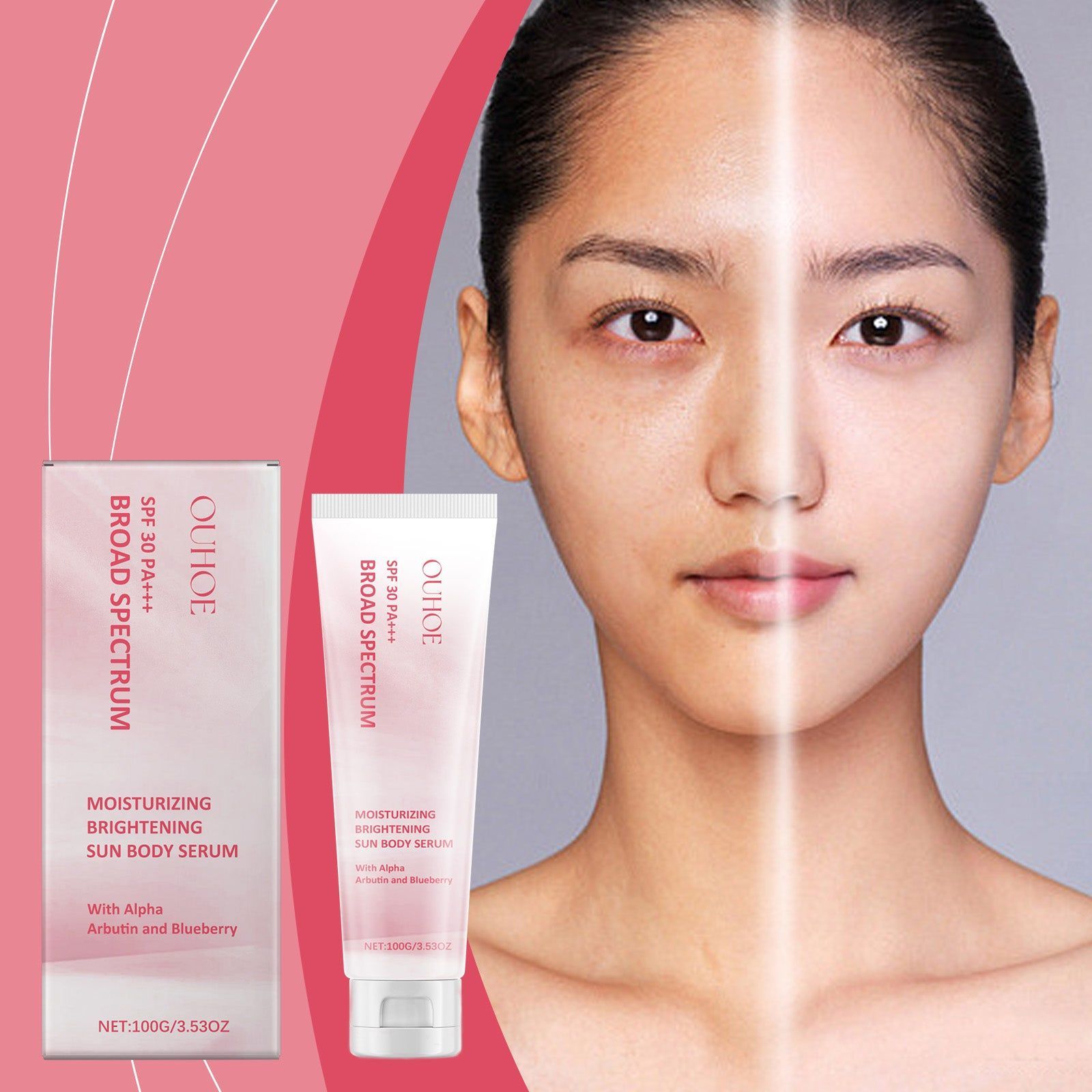 Brightening Protective Cream for Summer, SPF 50, Skin Care, Moisturizer, Personal Care ,100g