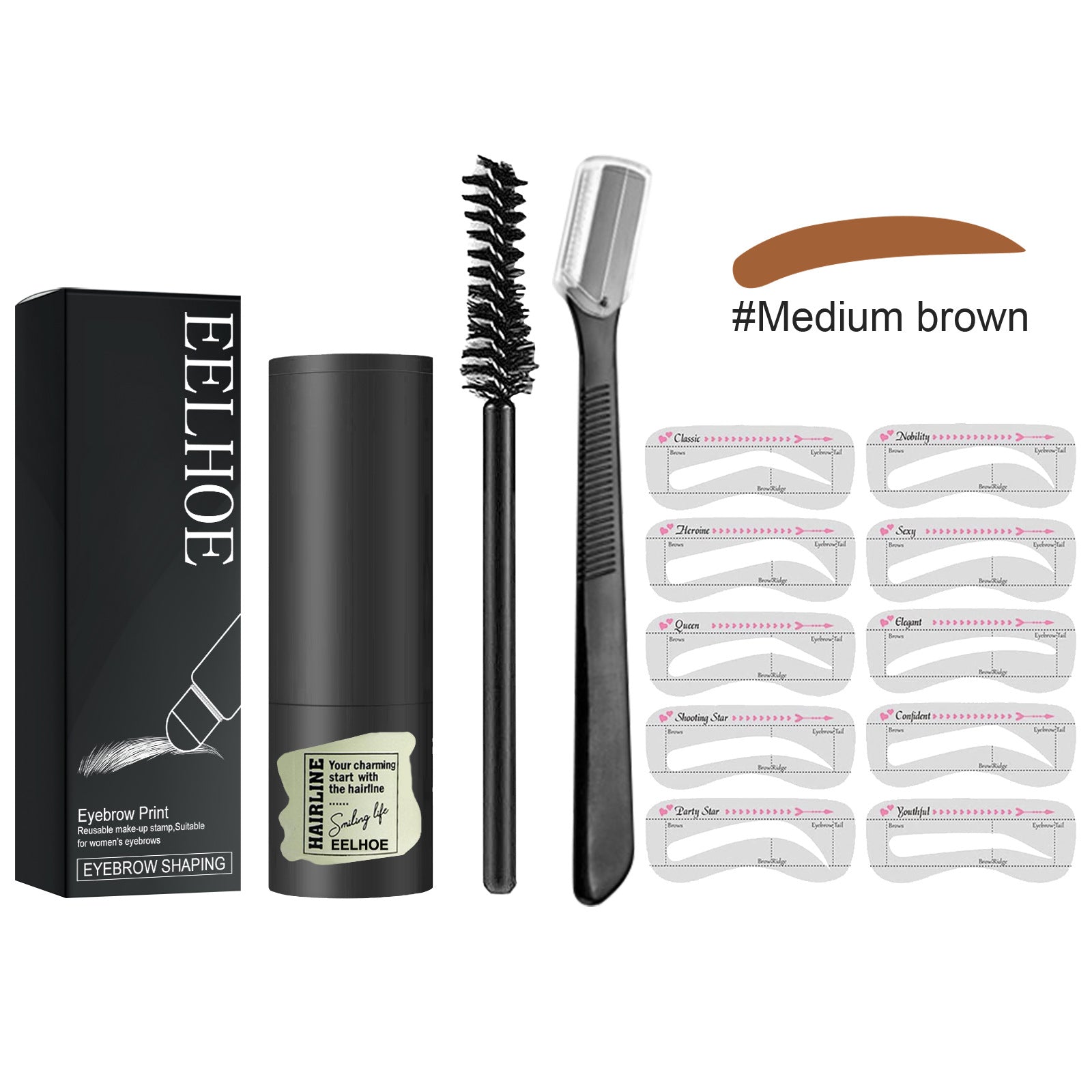 Brow Print Set, Waterproof Eyebrow Shaping Kit, Natural Hairline Powder, Easy Makeup, Perfect Brows ,1set