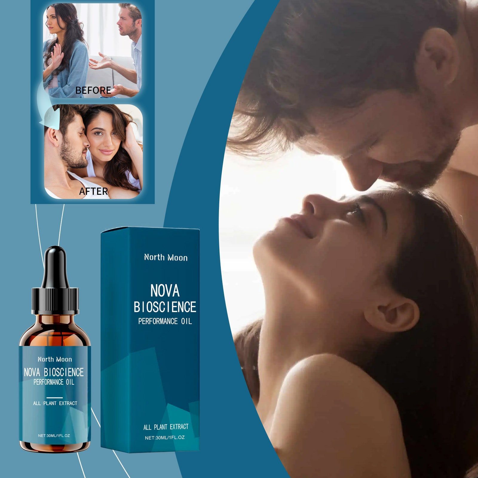 Body Care Massage Oil for Men, Moisturizing, Sensitive Skin, Daily Use ,30ml