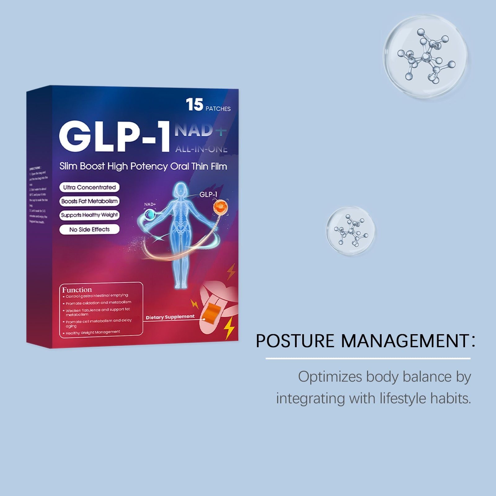 Body Care Tablets, Daily Weight Management, Natural Digestive Support, Energy Boost, Gentle Ingredients ,15 patches