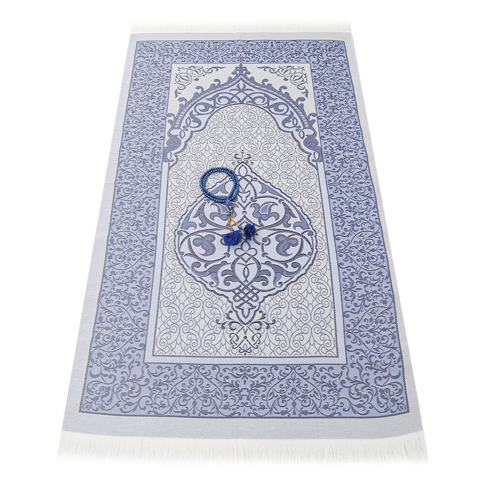 Muslim Prayer Rug With Prayer Beads