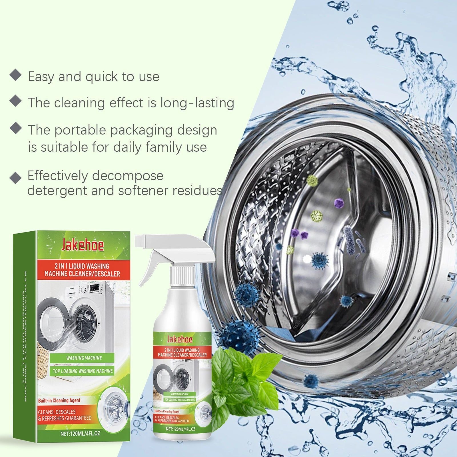 Deep Cleaning Washing Machine Cleaner, Odor Removal, Home Cleaning, Stain & Deposit Removal ,120ml