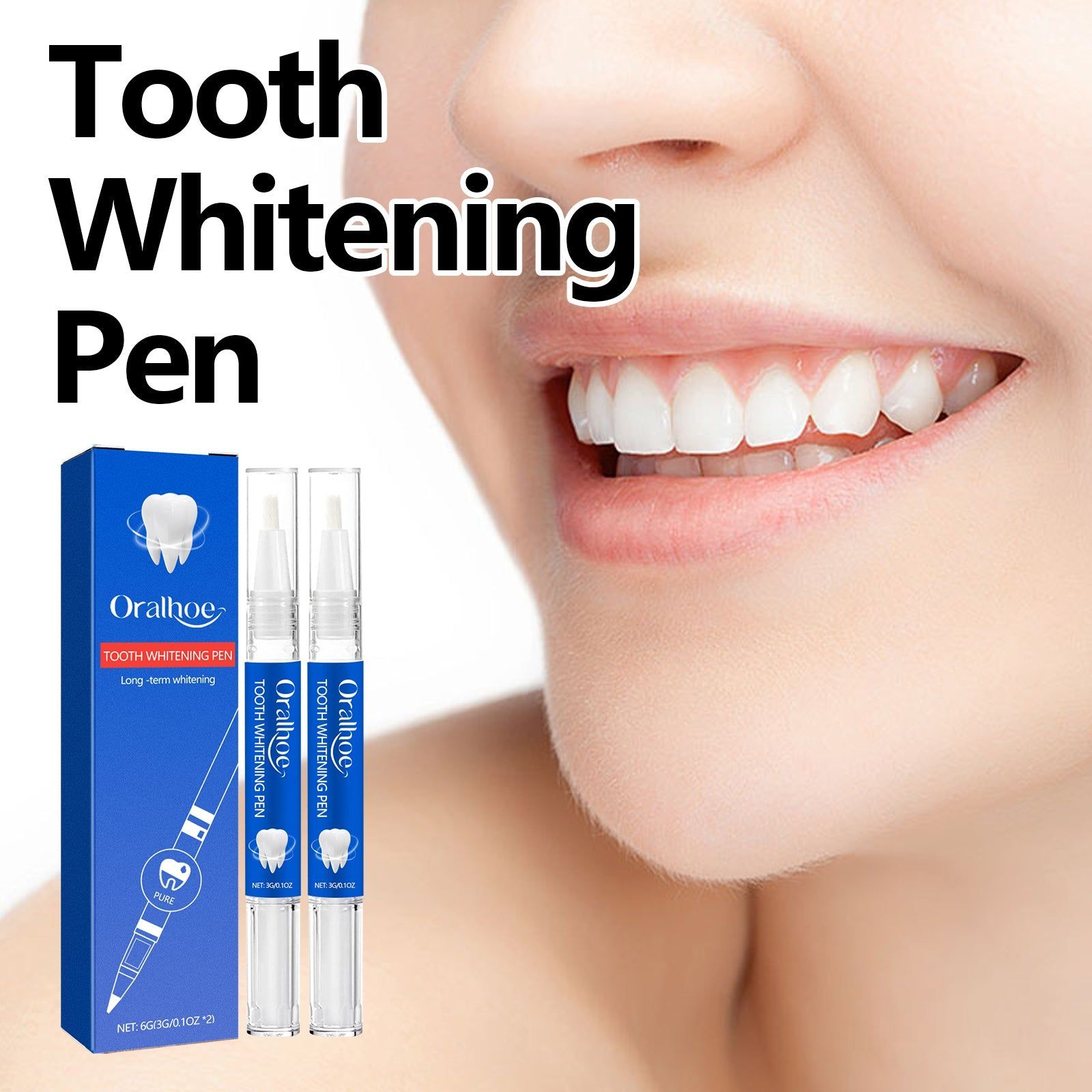 Brighten Your Smile with Teeth Whitening Care Pen, Easy Stain Removal, Long-lasting White Teeth ,2pcs