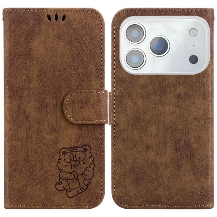 For iPhone 18 Pro Max / iPhone 17 Pro Max Little Tiger Embossed Leather Phone Case