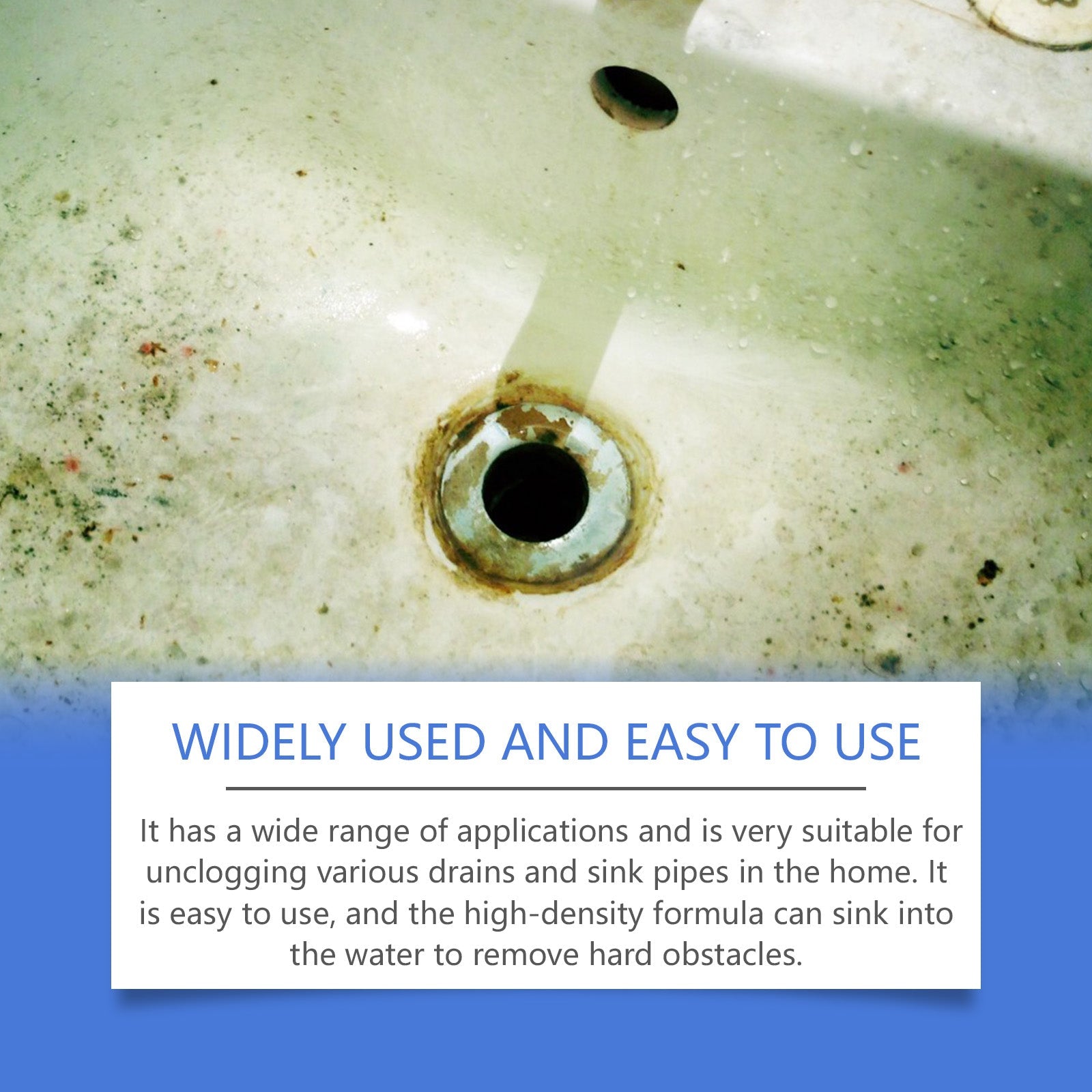 Effective Pipe Cleaner Dredging Agent, Unclogs Drains Fast, Anti-Block, Kitchen Toilet ,200g