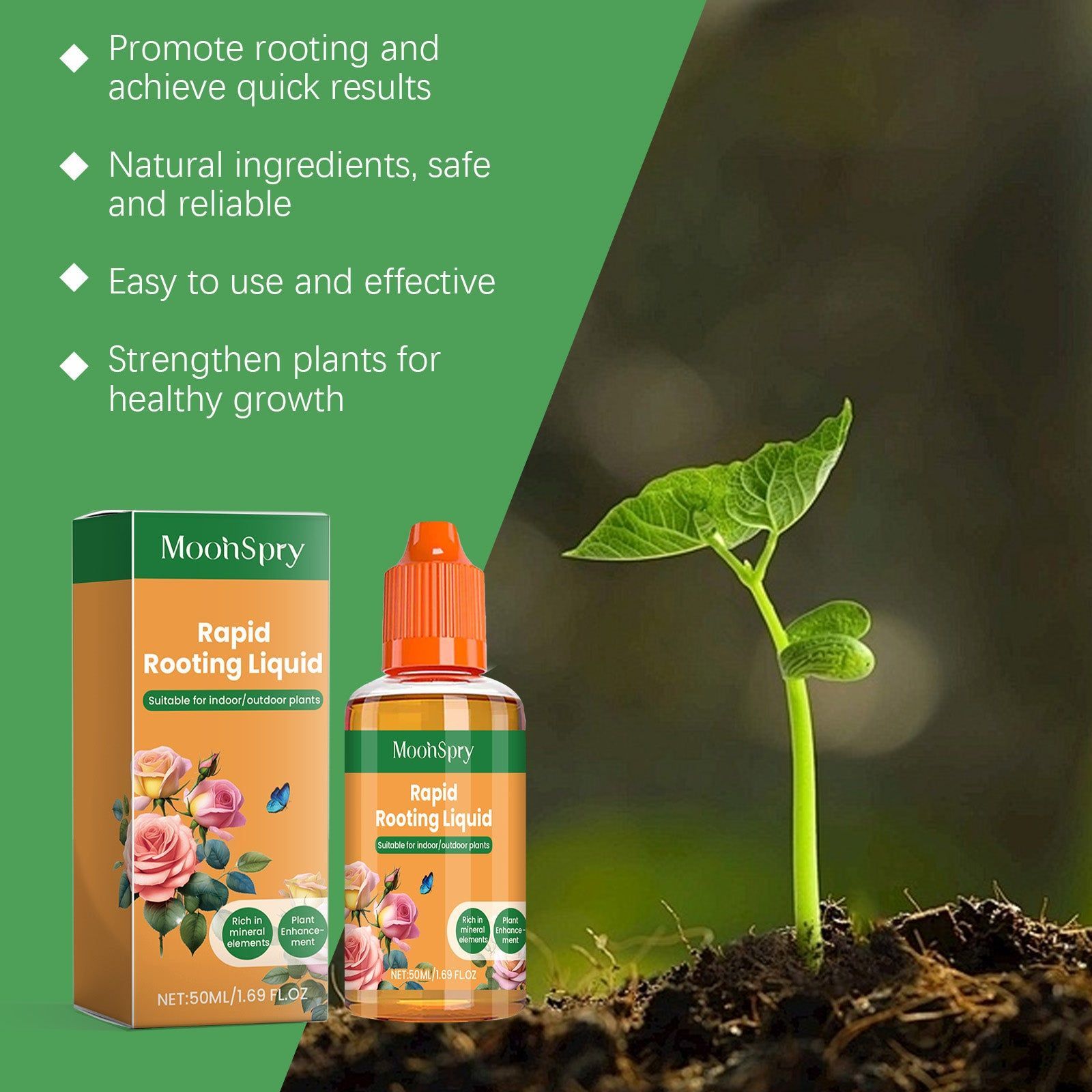 Boost Plant Nutrition, Fast Root Growth, Organic Lawn Fertilizer, Easy to Use ,50ml