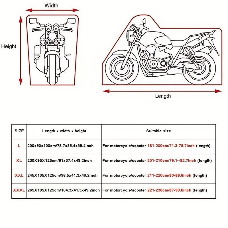 Waterproof Motorcycle Cover Outdoor Dustproof UV Protector for Scooter Bike MTB