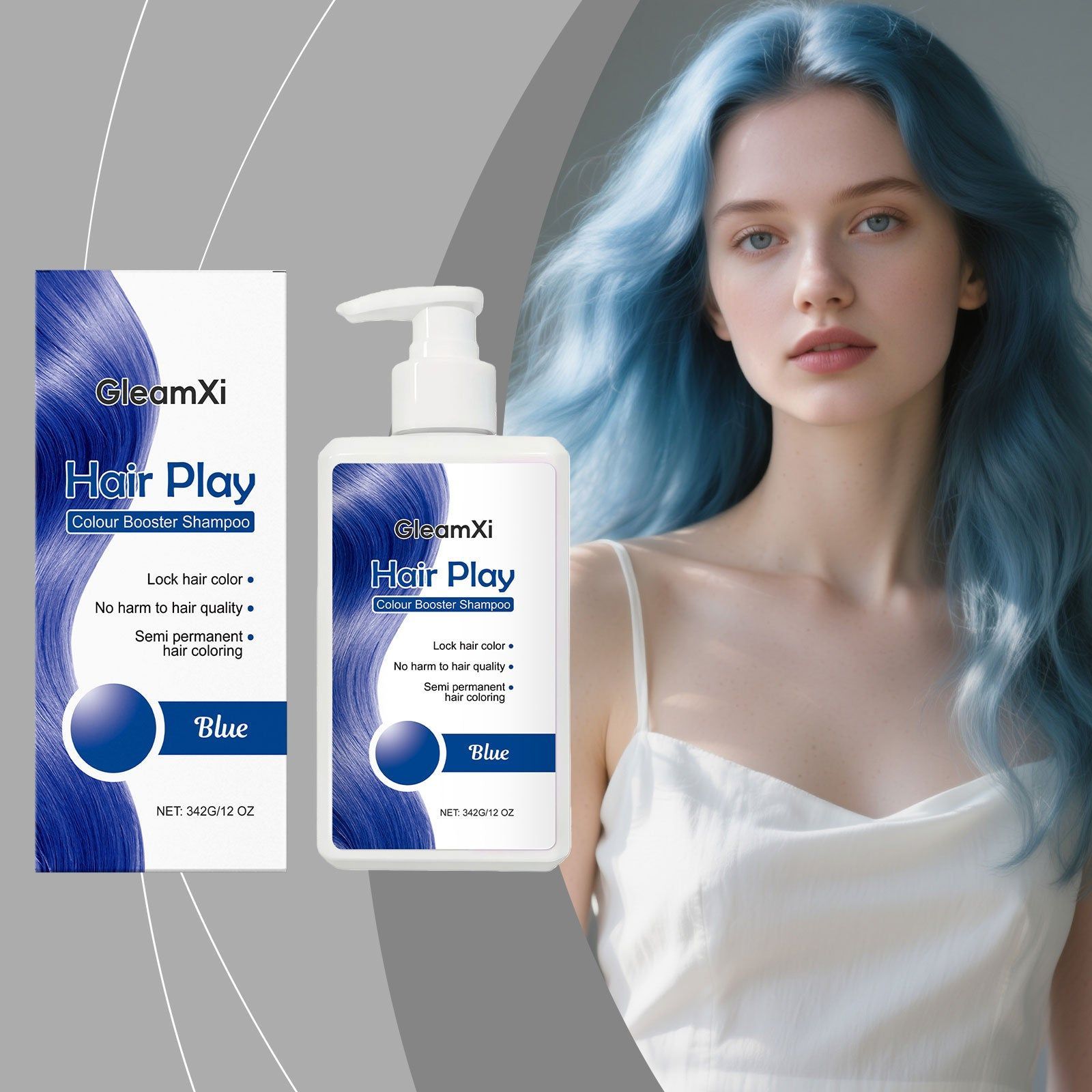 Blue Hair Shampoo, Hair Care for Vibrant, Smooth, Color-Enhancing Hair ,100g