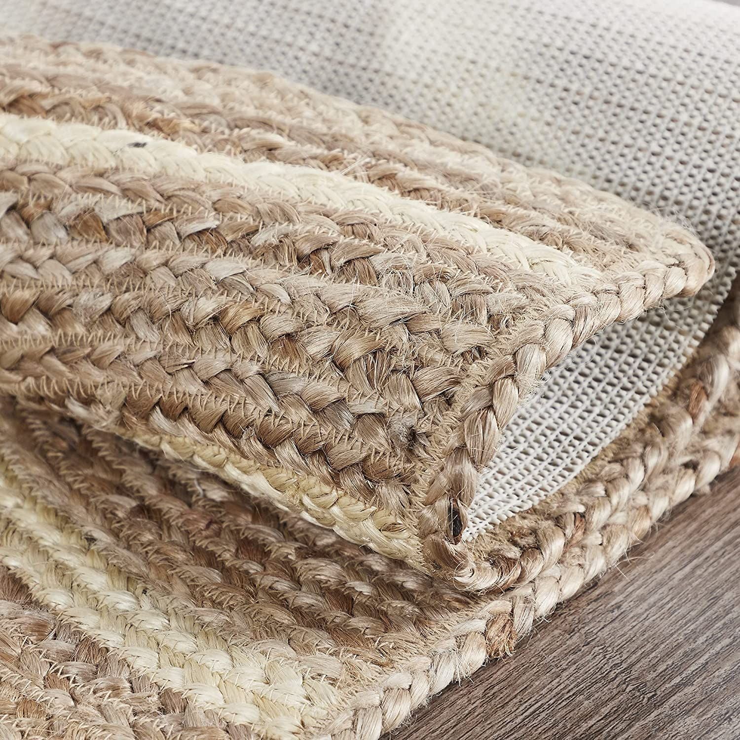 AIESY®  Beautiful Reversible Braided Stars Hearth Rug
