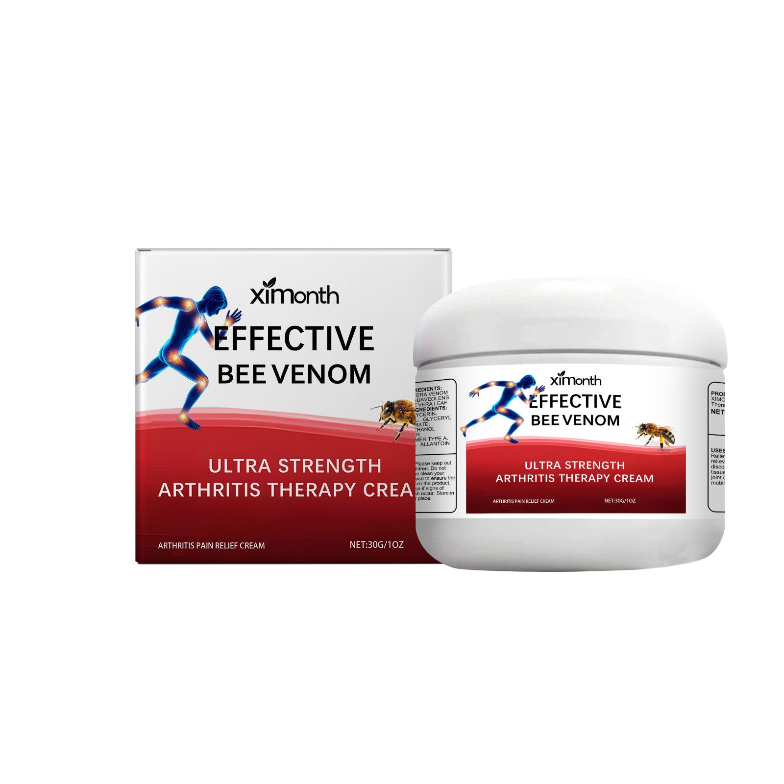 Bee Venom Joint Care Cream, Natural Pain Relief, Anti-Inflammatory, Fast-Acting ,30g