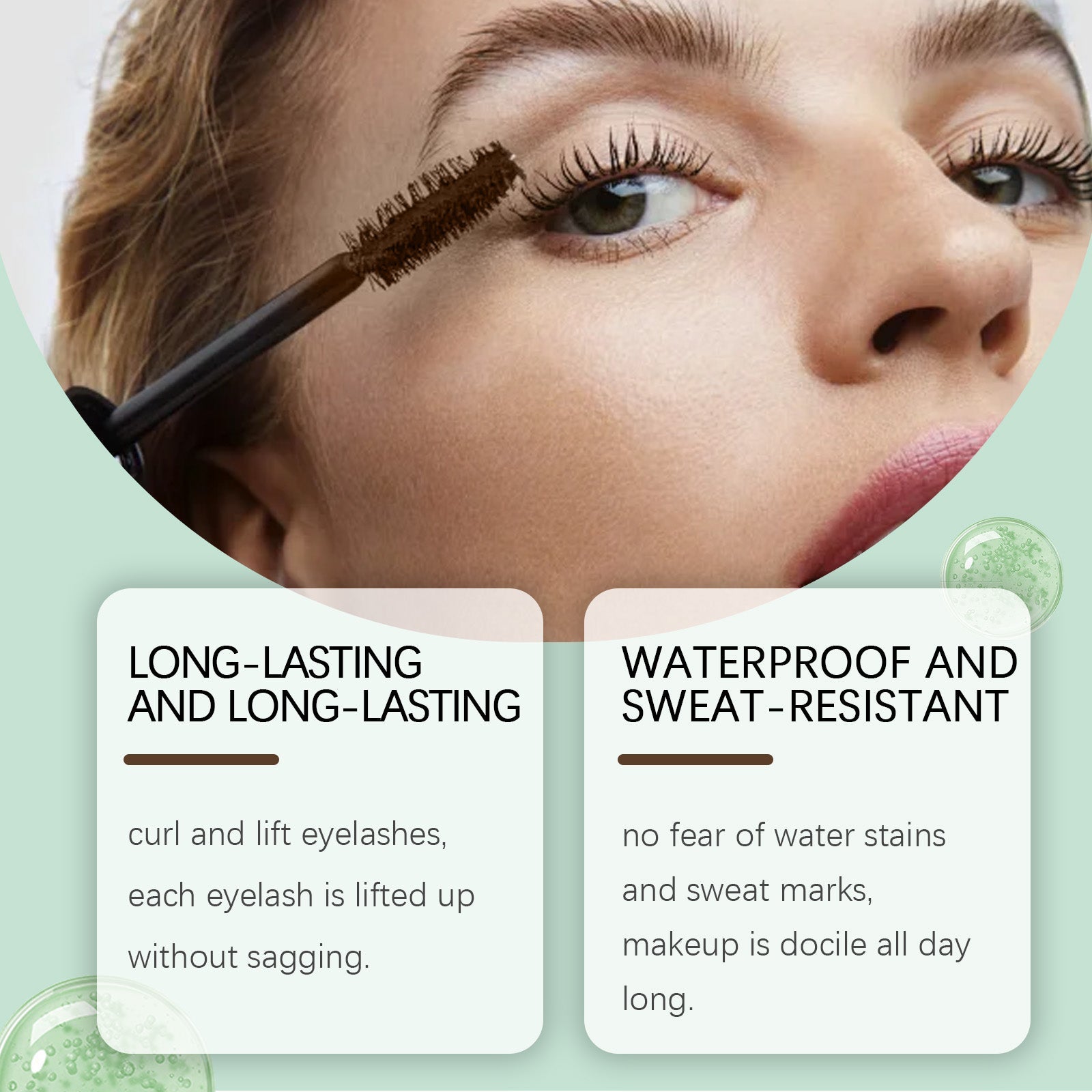 Brown Mascara, Natural and Durable, Curling, Smudge-Proof, All-Day Lift ,10ml/box
