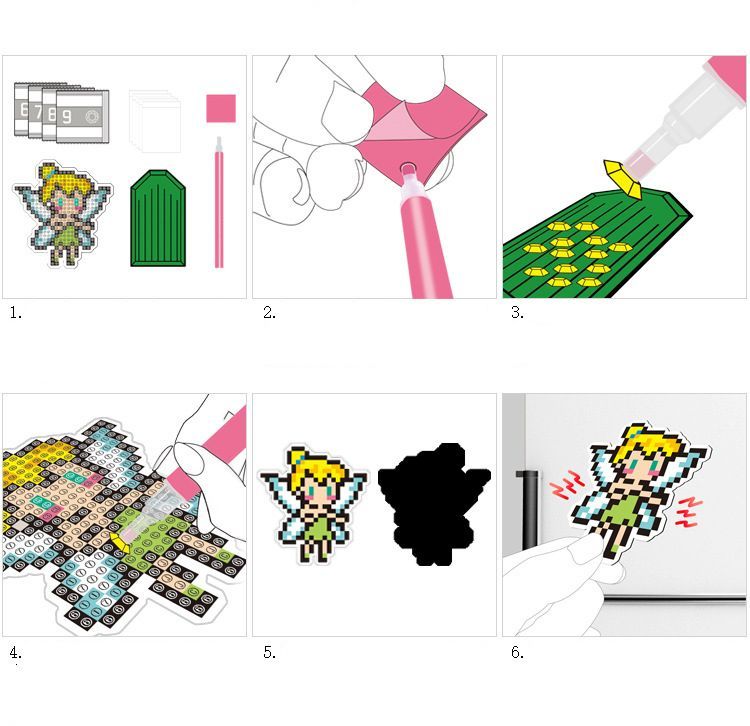 Christmas Diamond Stickers Kids DIY Diamond Painting Fridge Magnets Kits