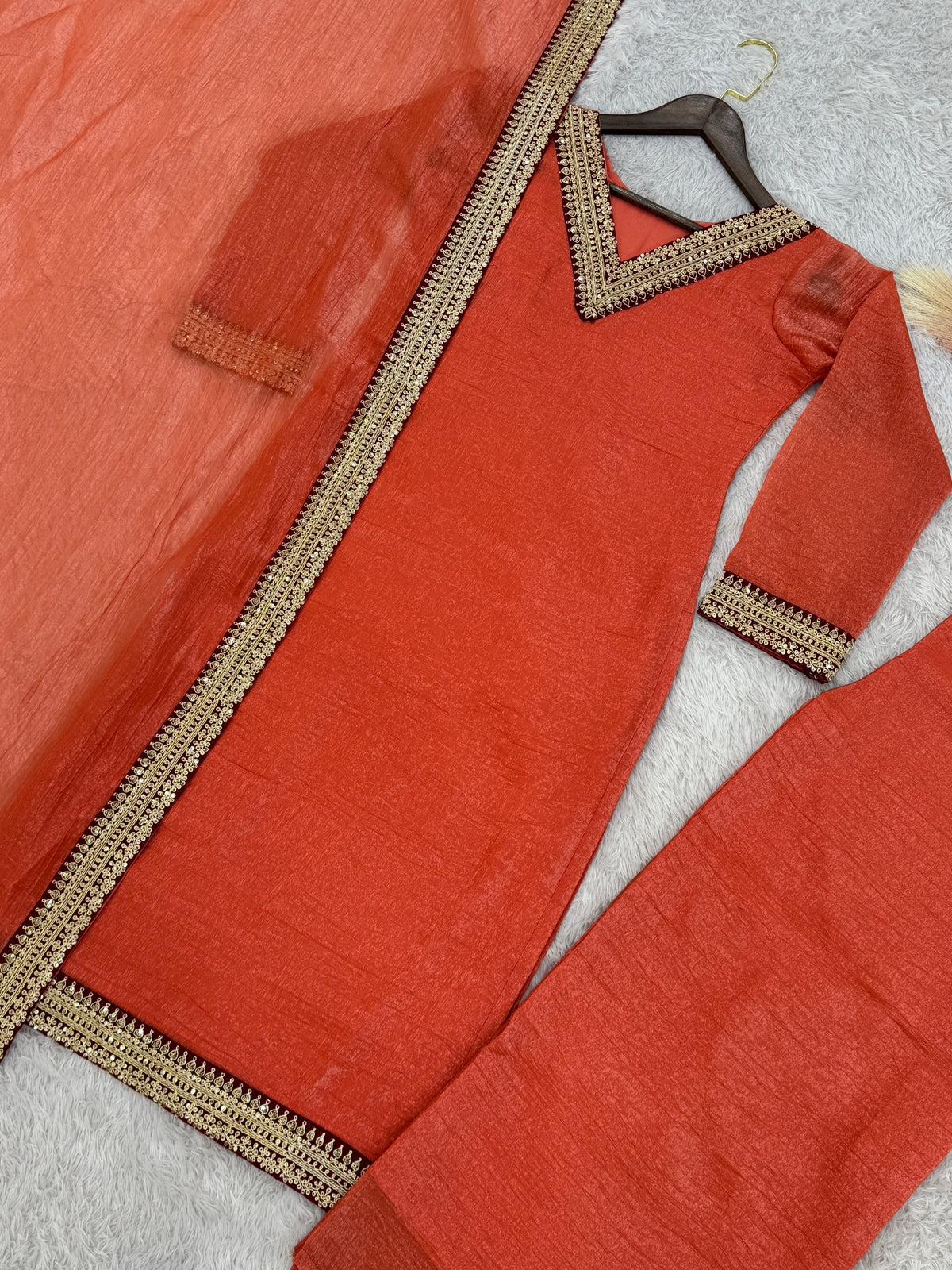 Fab Zone Festive Embroidered Set with Dupatta