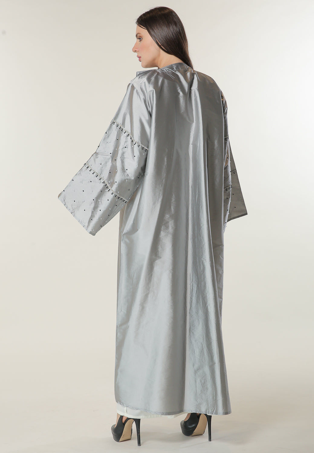 MOiSTREET Silver Formal Abaya