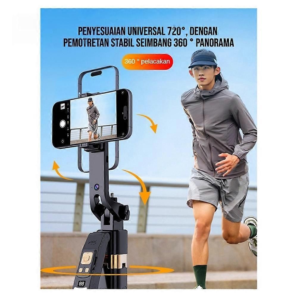 CL12P 180CM Selfie Stick Auto AI Face Tracking Quad Stand 360 Rotation Gimbal Tripod Stabilizer with LED Fill Light