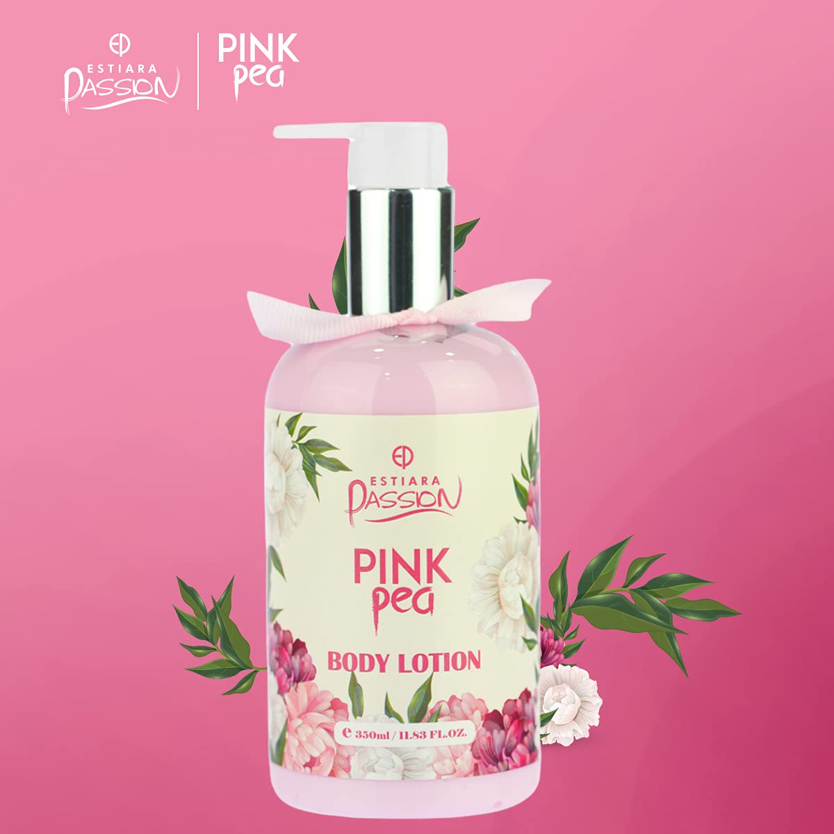 Estiara Passion Pink Pea Bath & Body 3 Piece Gift Set For Women (Body Lotion 350ml + Shower Gel 350ml + Fragrance Mist 250ml)
