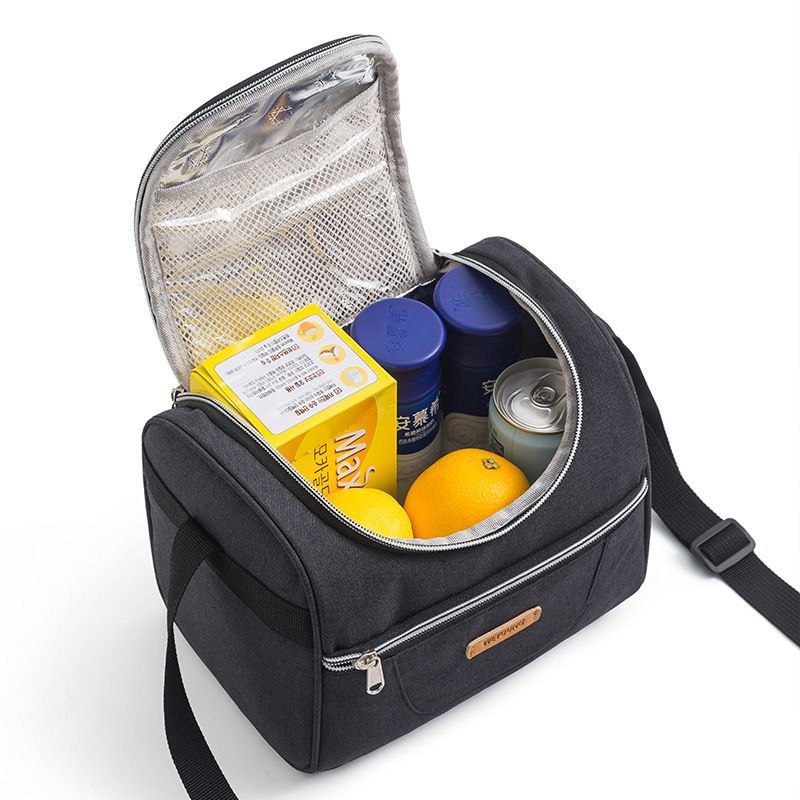 Waterproof Insulated Lunch Bag with Shoulder Strap Large Capacity Thermal Food Tote for Work and School